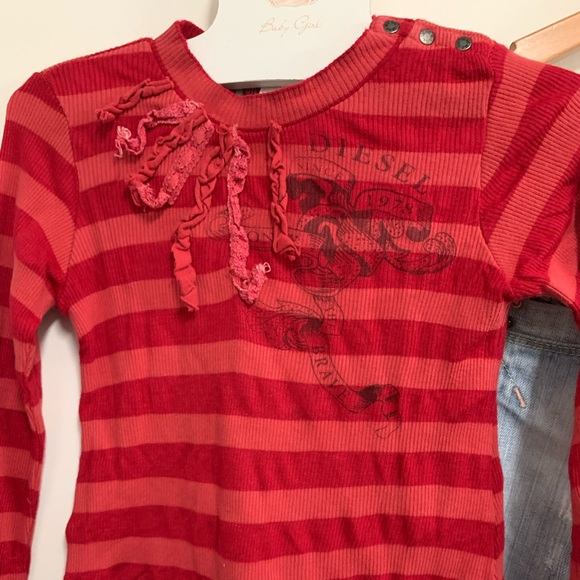 Diesel Baby Striped Ribbed Top - Picture 5 of 8